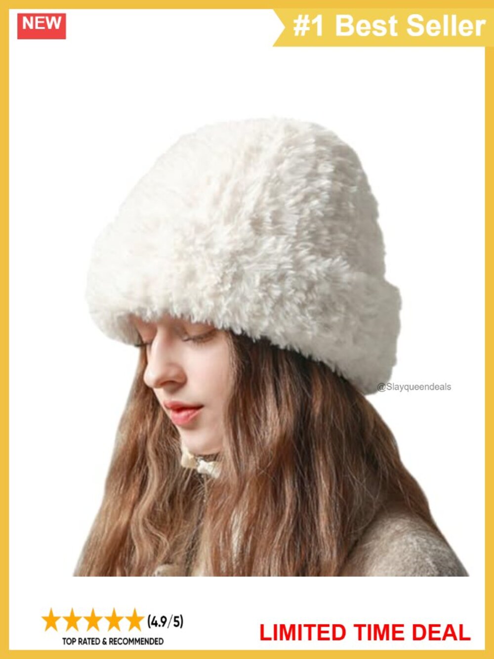 Faux Fur Fuzzy Knitted Warm Beanie Hat